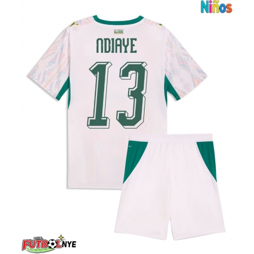 Camiseta Senegal Iliman Ndiaye #13 Primera Equipación para niños Mundial 2026 manga corta (+ pantalones cortos)